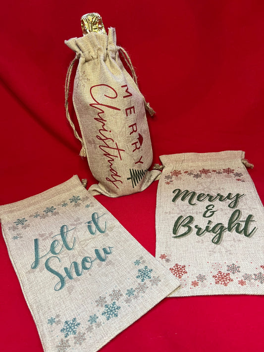 Christmas Bottle Bags