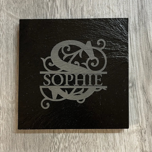 Laser Slate coaster 10cm x 10cm