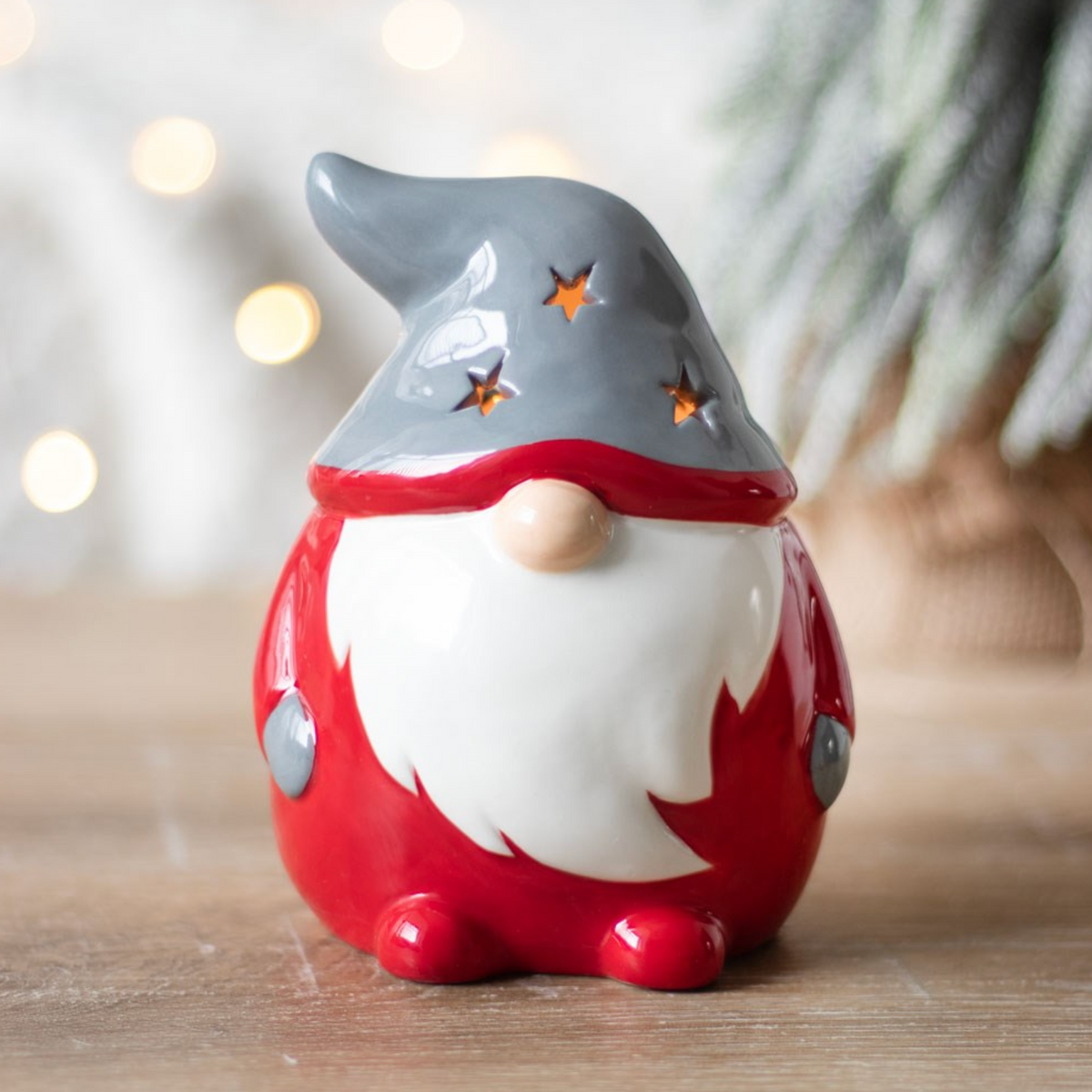 Red and Grey Gonk Tea Light Holder