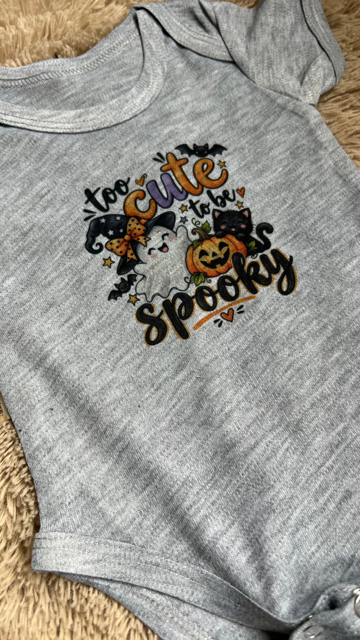 Too Cute To Be Spooky Baby Grow Sleepsuit Halloween Outfit