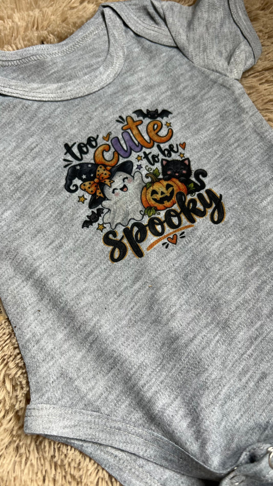 Too Cute To Be Spooky Baby Grow Sleepsuit Halloween Outfit