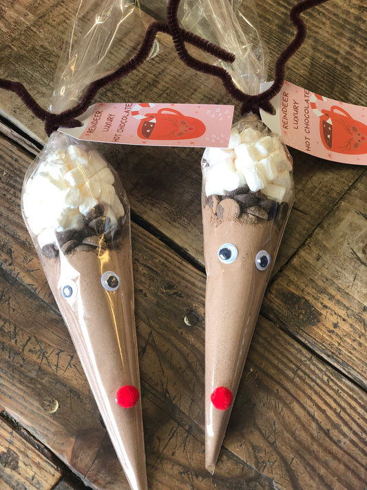 Christmas Reindeer Hot Chocolate cone